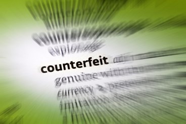 'counterfeit' in bold