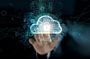 Cyber lock inside digital cloud