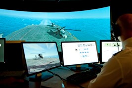 Navy training simulator in use