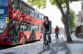 Cyclist And Bus From Tfl